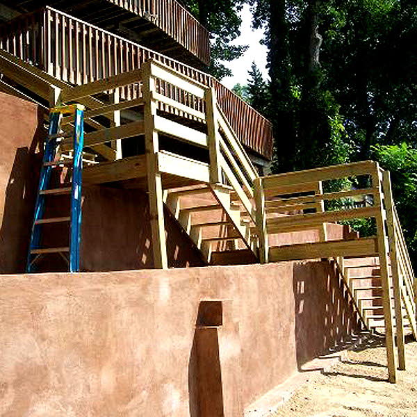 Retaining wall after repairs